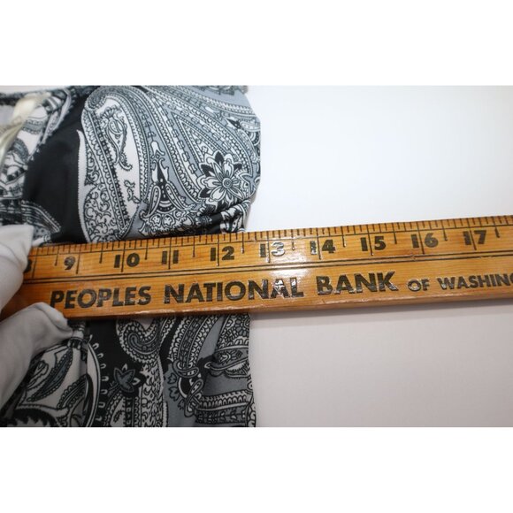 Paisley Pattern Midi Dress Strapless With Drawstring & Silver Ring Detail XL - Picture 6 of 8